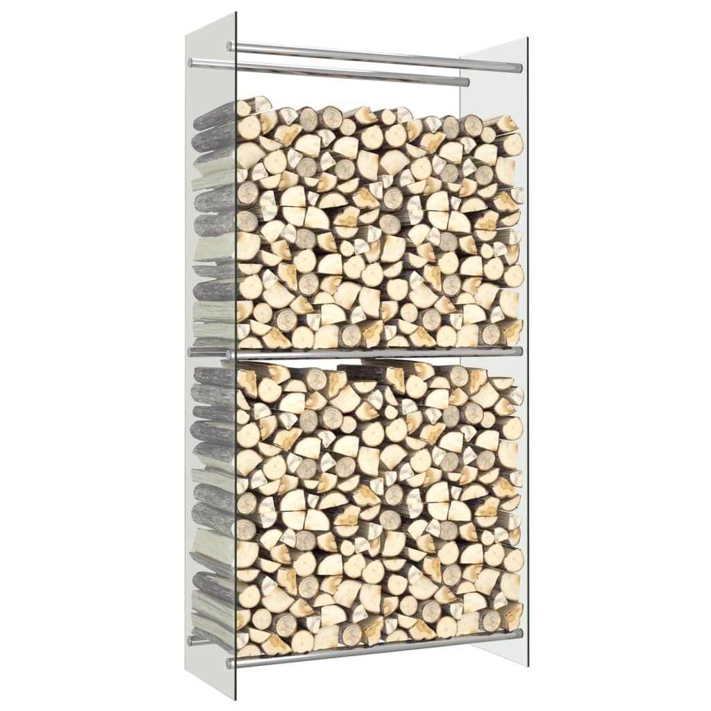 vidaXL Polttopuuteline läpikuultava 80x35x160 cm lasi