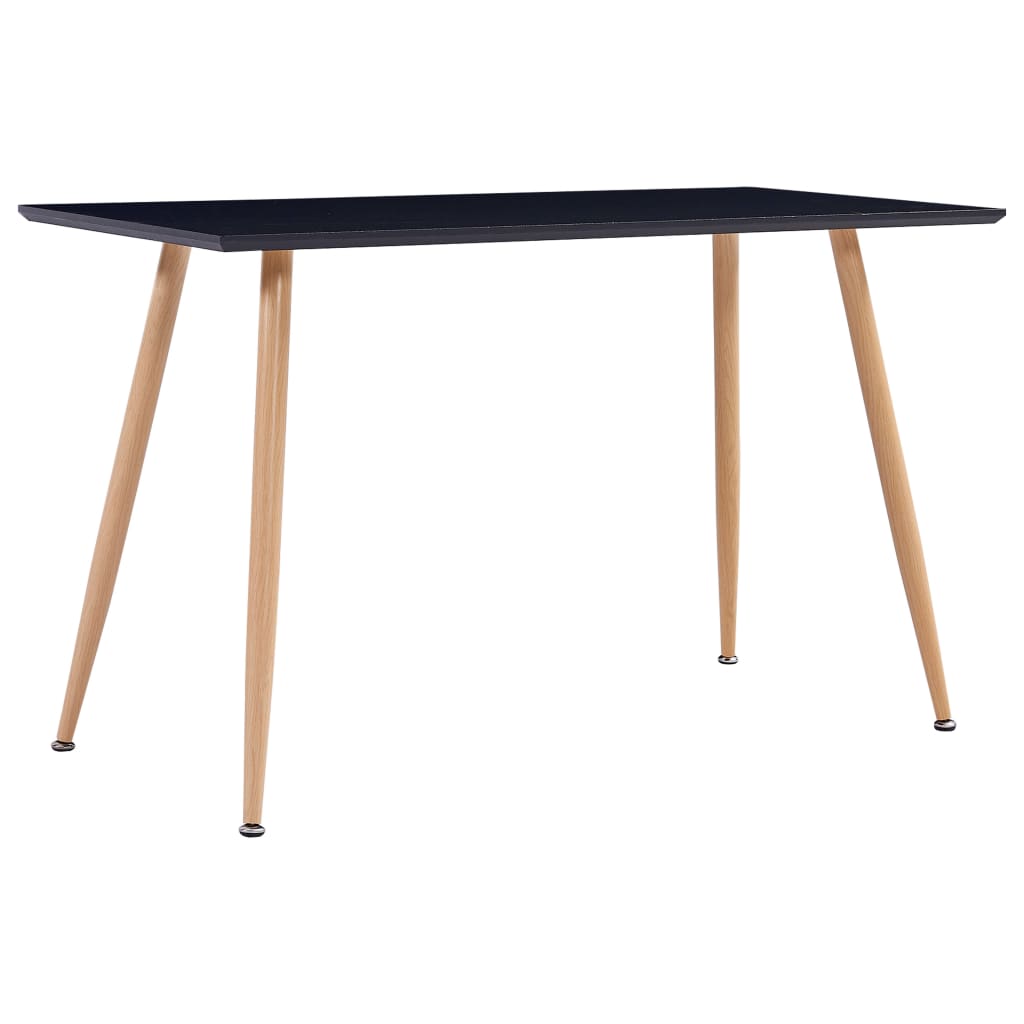 vidaXL Ruokapöytä musta ja tammi 120x60x74 cm MDF