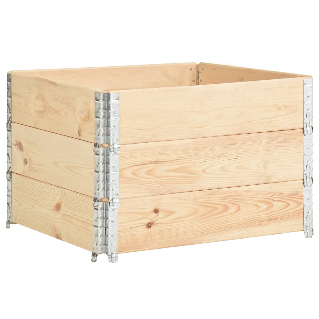vidaXL Kuormalavan reunukset 3 kpl 100x100 cm täysi mänty