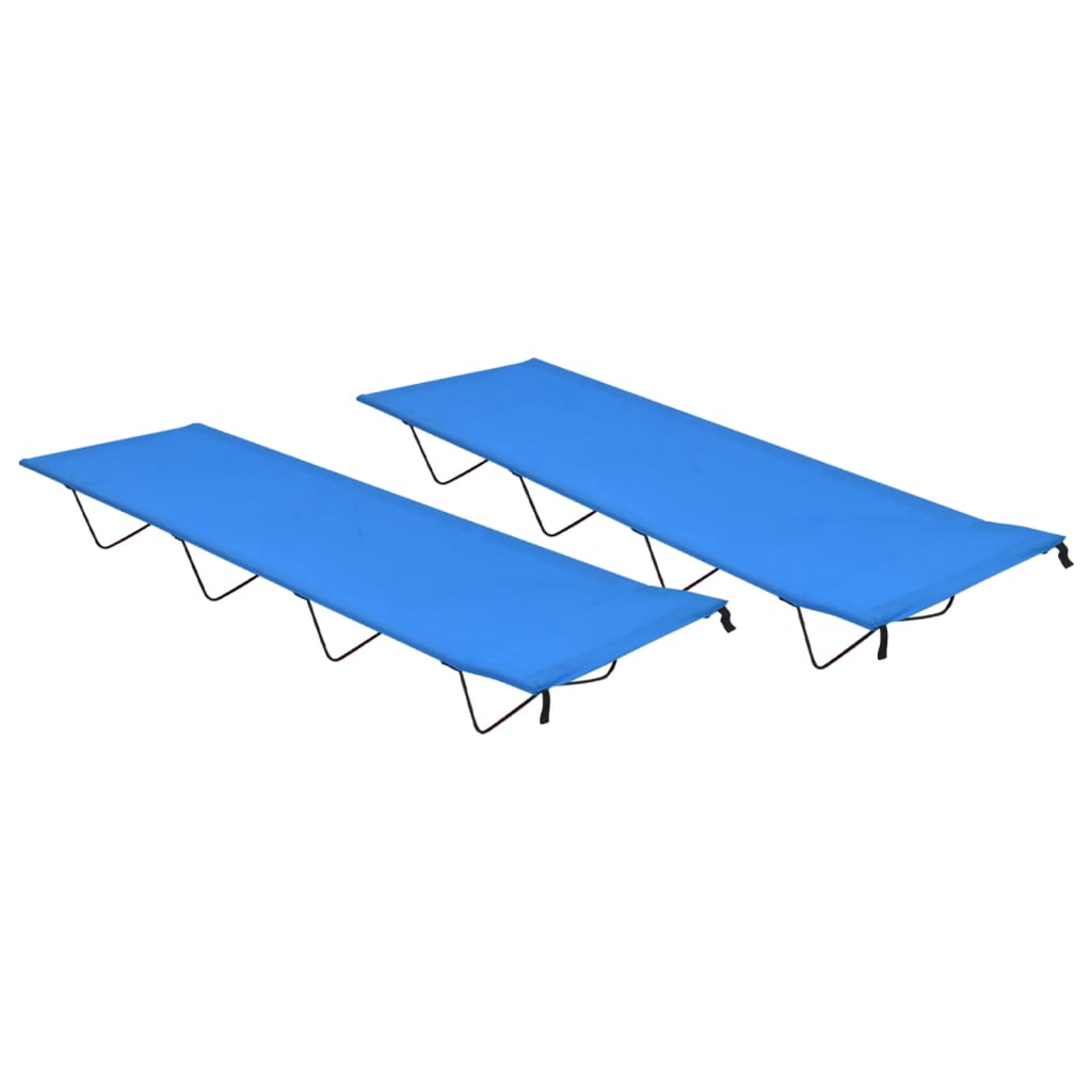 vidaXL Retkisängyt 2 kpl 180x60x19 cm Oxford-kangas ja teräs sininen