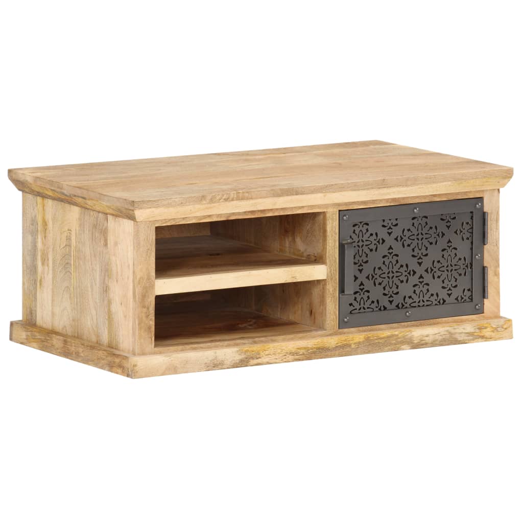 vidaXL Sohvapöytä ovella 90x50x35 cm täysi mangopuu