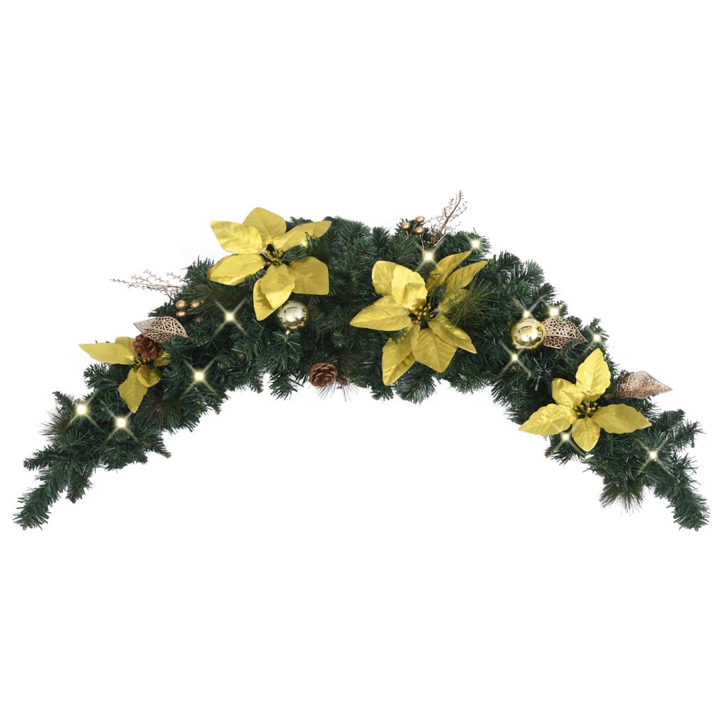 vidaXL Joulukaari LED-valoilla vihreä 90 cm PVC