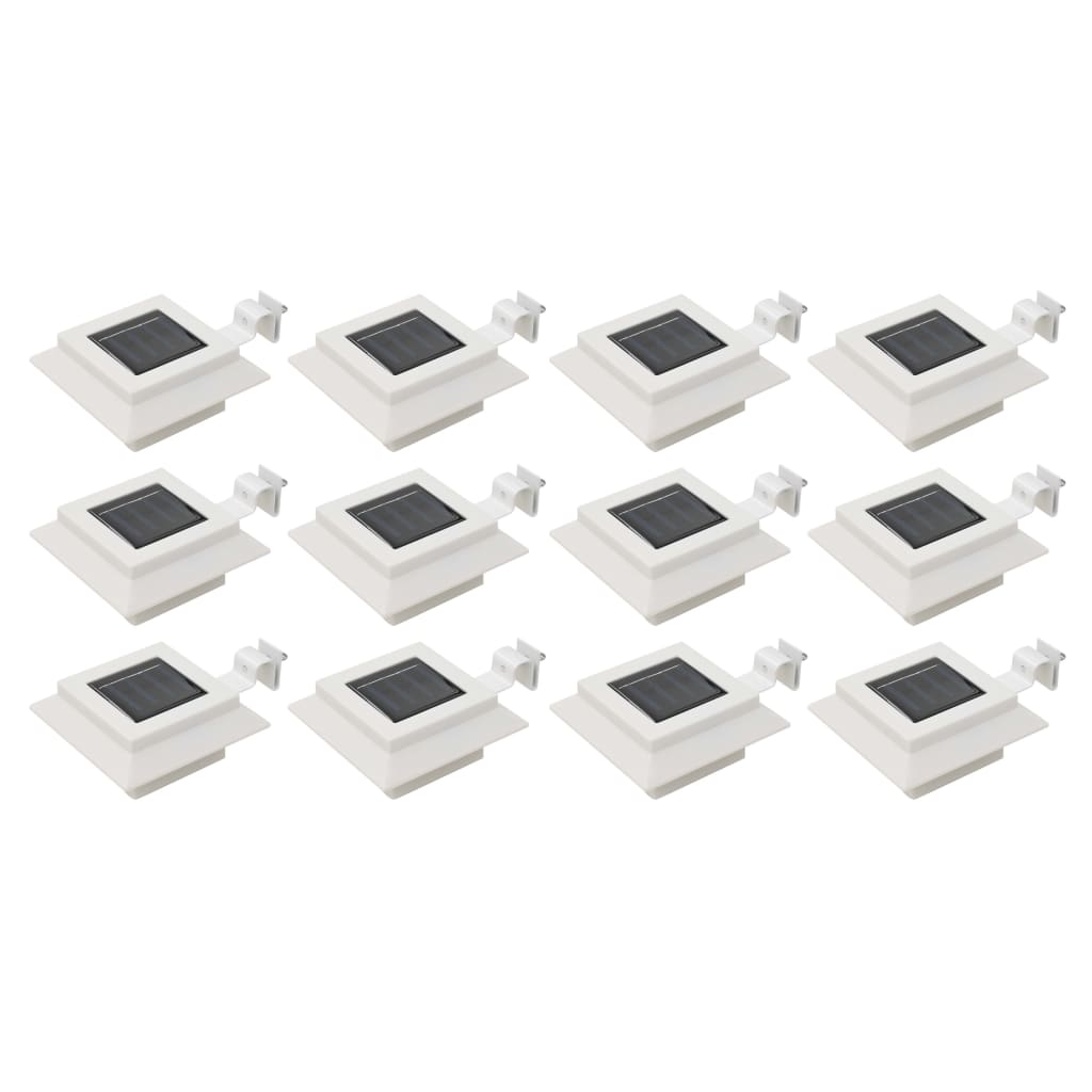 vidaXL Ulkoaurinkokennovalaisin 12 kpl LED neliö 12 cm valkoinen