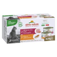Almo Nature HFC Natural Made in Italy 4 x 70 g - kinkku juustolla + grillattu kalkkuna
