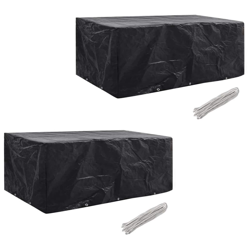 vidaXL Puutarhahuonekalujen suojat 2 kpl 10 purjerengasta 229x113 cm