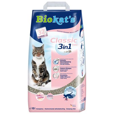 Biokat´s Classic Fresh 3in1 -kissanhiekka, talkintuoksuinen - säästöpakkaus: 2 x 10 l
