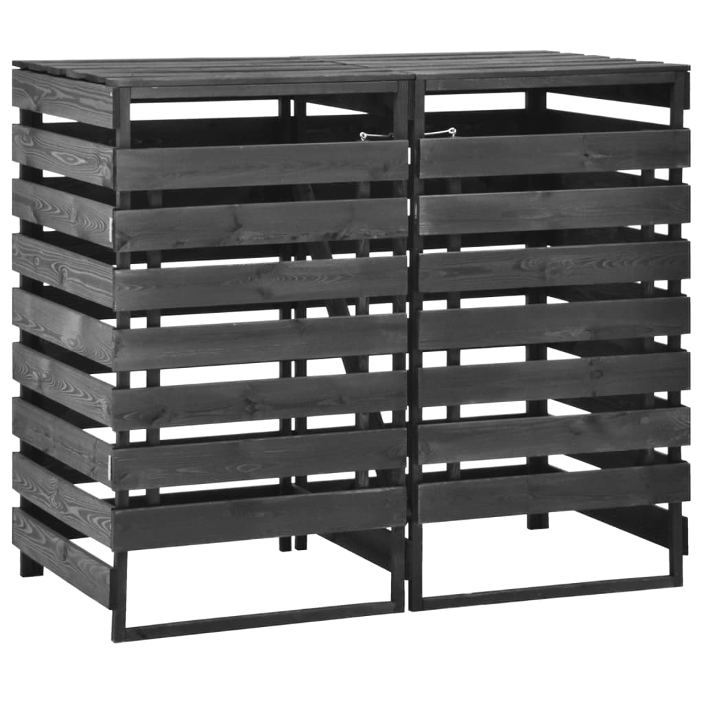 vidaXL Kahden roska-astian vaja 140x75x121 cm maalattu täysi mänty