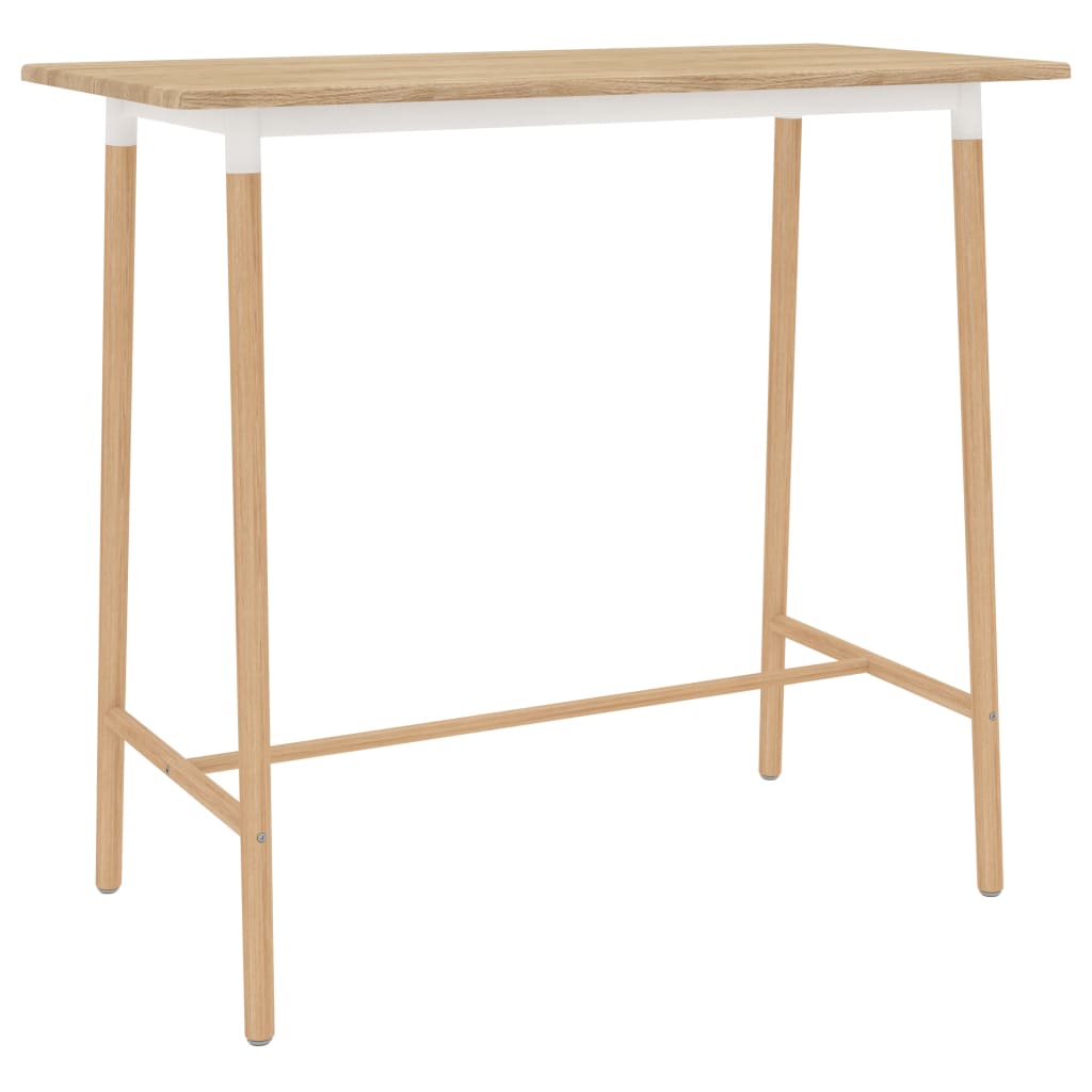 vidaXL Baaripöytä ruskea 120x60x105 cm MDF ja täysi pyökki