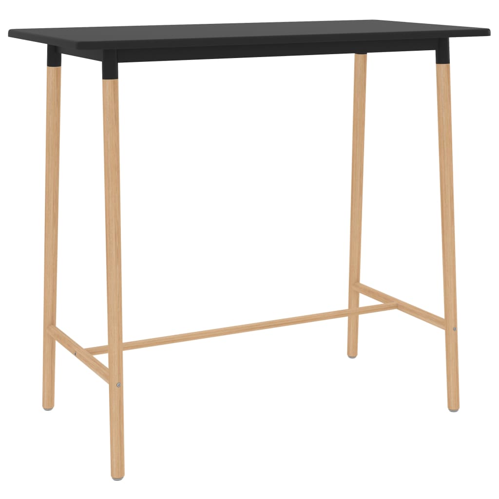 vidaXL Baaripöytä musta 120x60x105 cm MDF ja täysi pyökki
