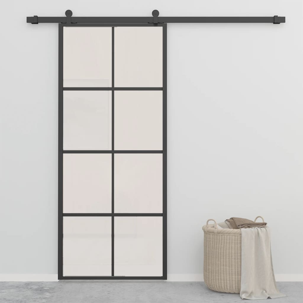 vidaXL Liukuovi alumiini ja ESG-lasi 90x205 cm musta