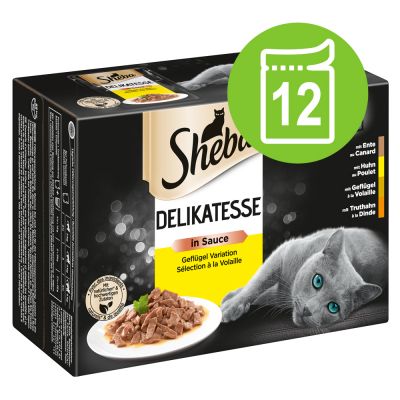 Sheba Pouches 12 x 85 g - Selection in Sauce, siipikarjalajitelma
