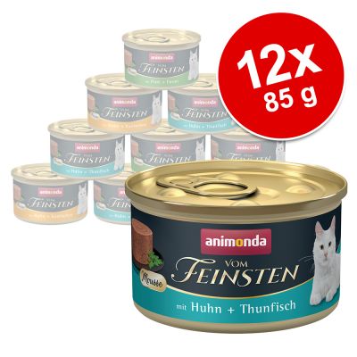 Animonda Vom Feinsten Adult -lajitelma 12 x 85 g - Mousse-lajitelma (4 makua)