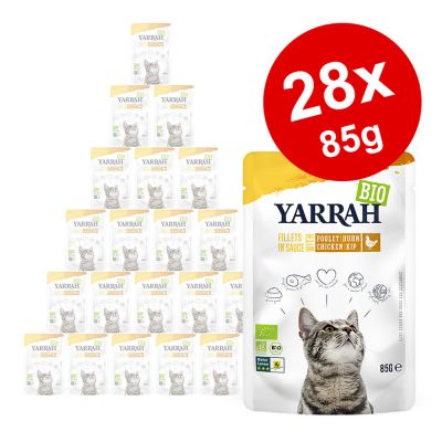 Yarrah Bio Fillets in Sauce -säästöpakkaus 28 x 85 g - kana