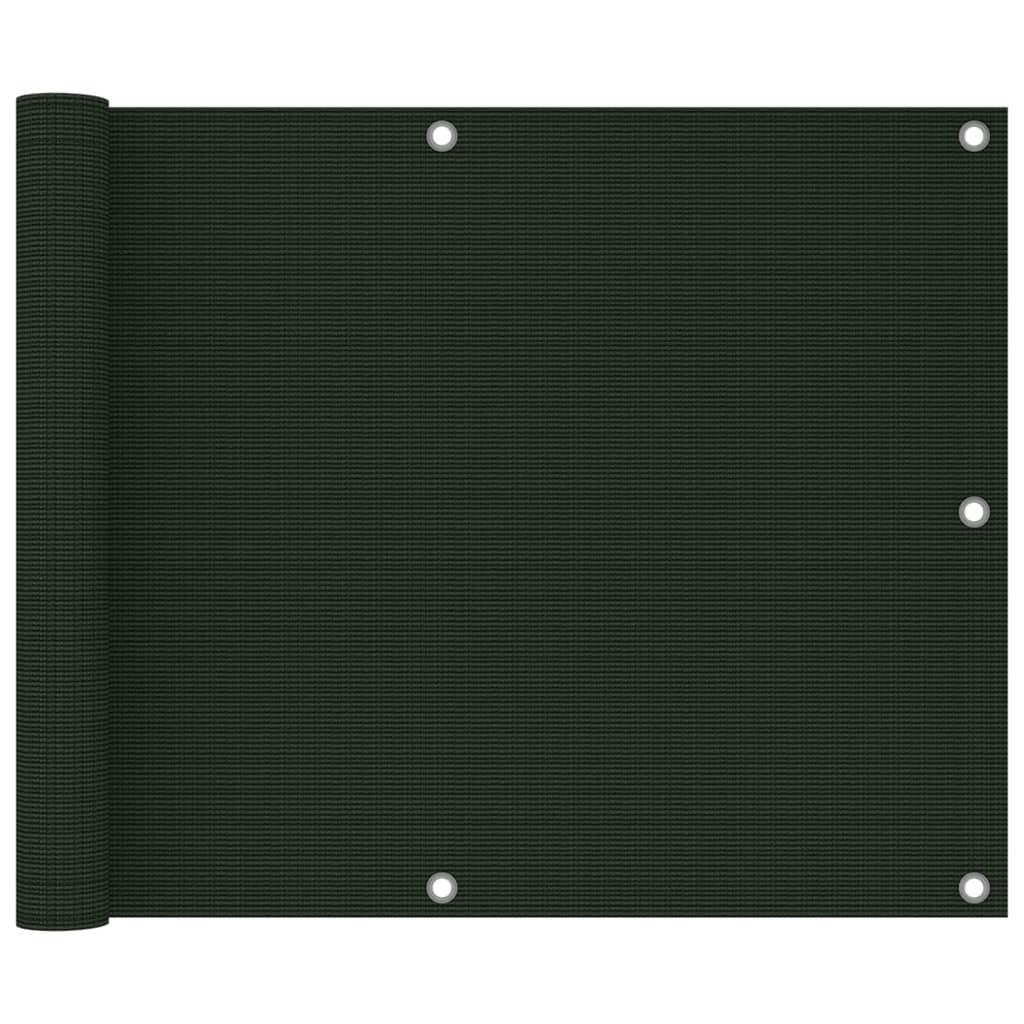 vidaXL Parvekkeen suoja tummanvihreä 75x400 cm HDPE