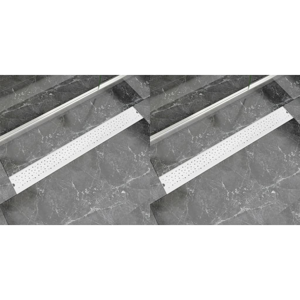 vidaXL Lineaarinen suihkukaivo 2kpl kupla 930x140 mm ruostumaton teräs