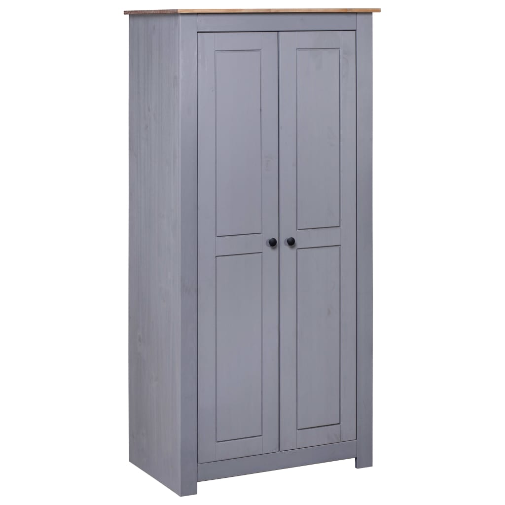 vidaXL Vaatekaappi harmaa 80x50x171,5 cm mänty Panama-sarja