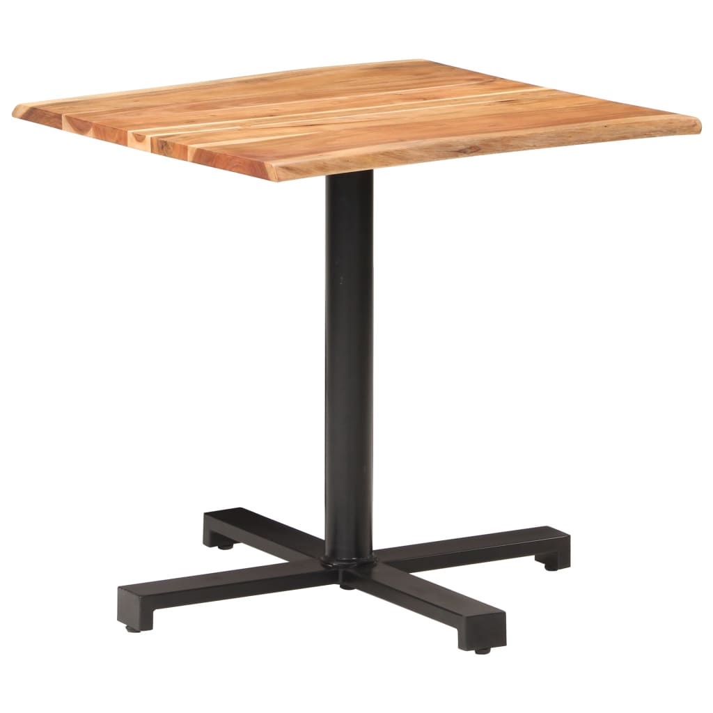 vidaXL Bistropöytä elävät reunat 80x80x75 cm täysi akaasiapuu