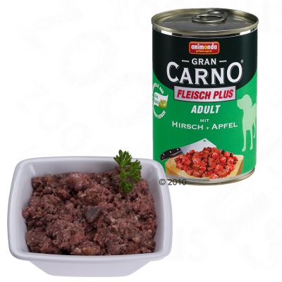 Animonda GranCarno Adult Meat Plus 6 x 400 g - nauta, peura & omena