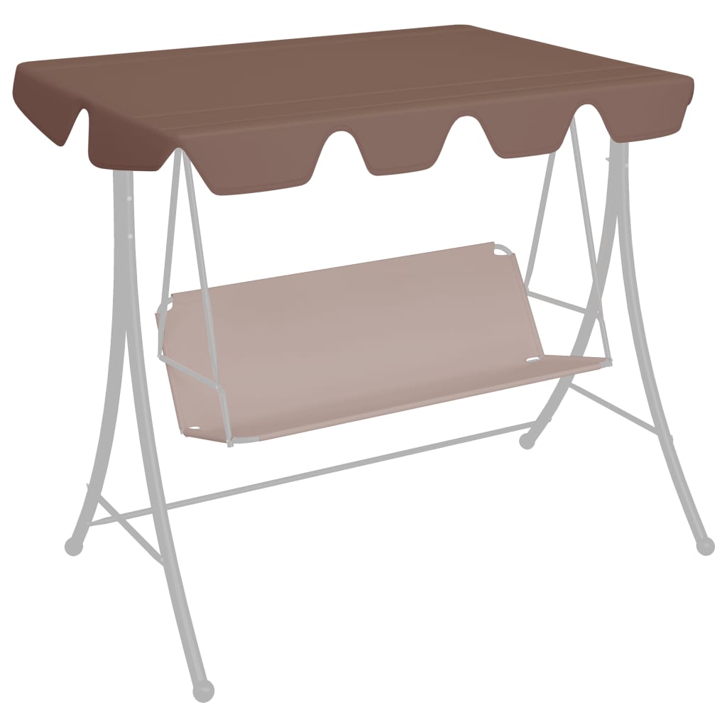 vidaXL Vaihtokatos puutarhakeinuun ruskea 150/130x70/105 cm