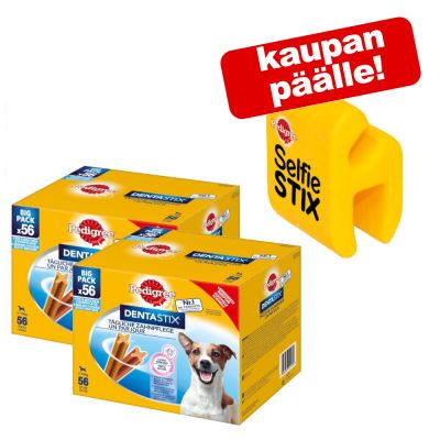 112 kpl Pedigree Dentastix -koiranherkkuja + Selfie Stix kaupan päälle! - suurille koirille (>25 kg)