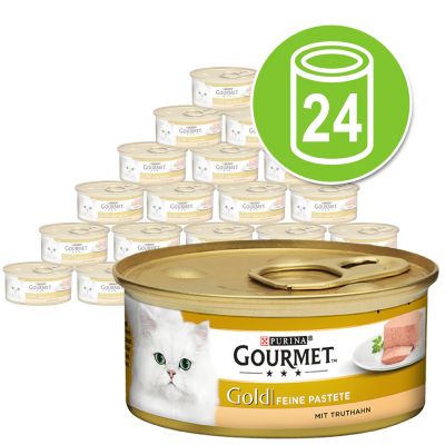 Gourmet Gold Fine Paté 24 x 85 g - lajitelma: kalkkuna & tonnikala