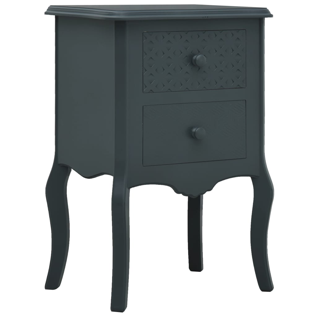 vidaXL Yöpöytä harmaa 43x32x65 cm MDF