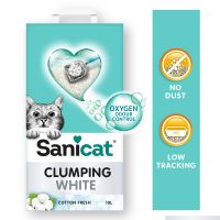 Sanicat White Cotton paakkuuntuva kissanhiekka - 10 l