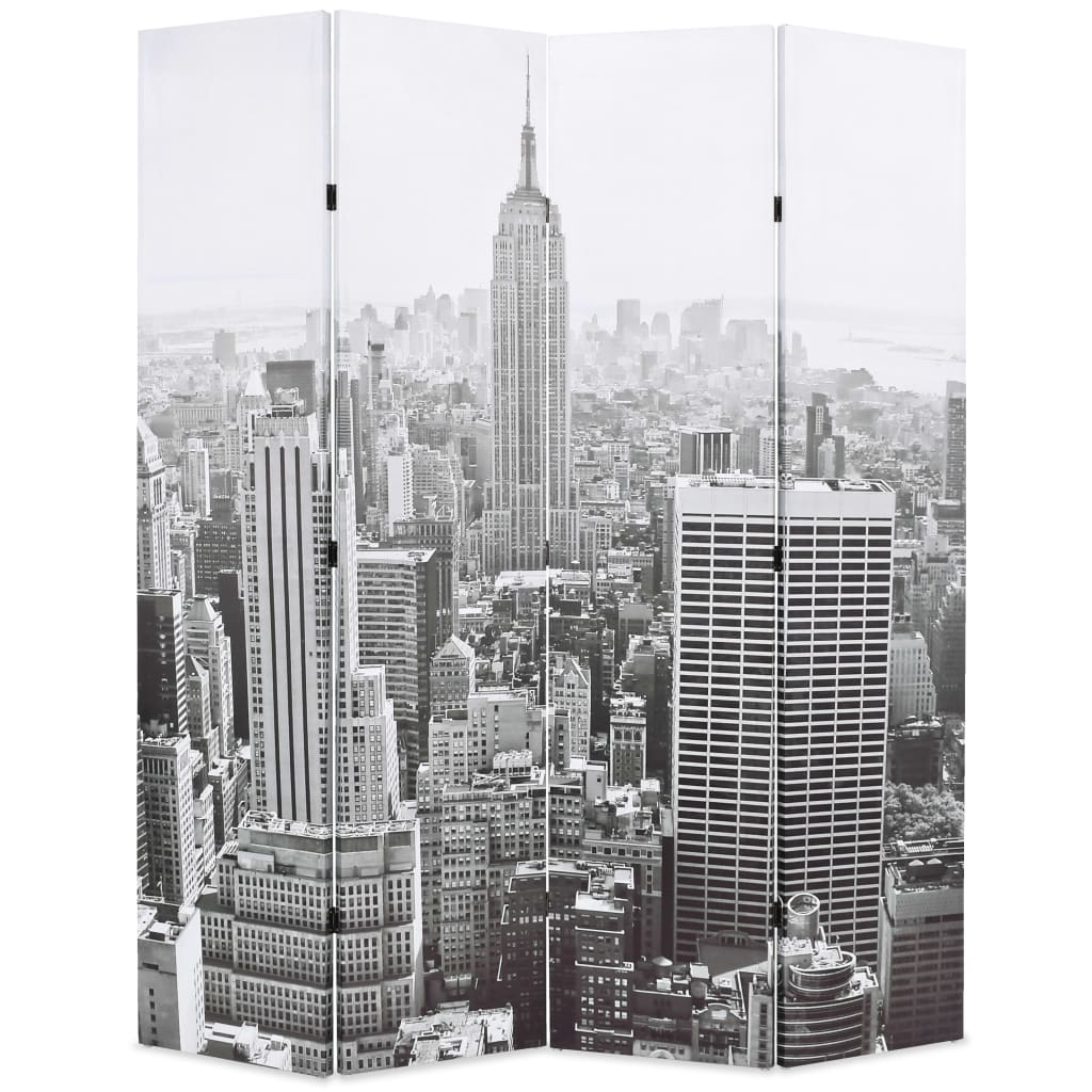 vidaXL Taitettava tilanjakaja 160x170 cm New Yorkin päivämaisema