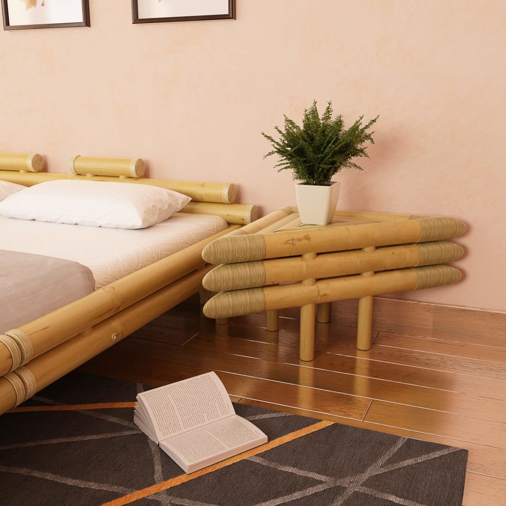 vidaXL Yöpöydät 2 kpl 60x60x40 cm bambu luonnollinen