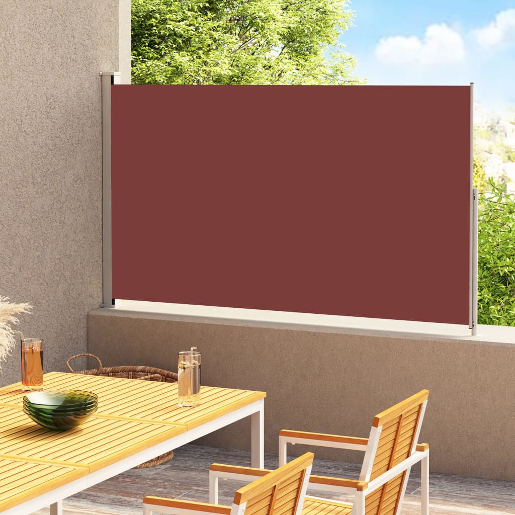 vidaXL Sisäänvedettävä terassin sivumarkiisi 180x300 cm ruskea