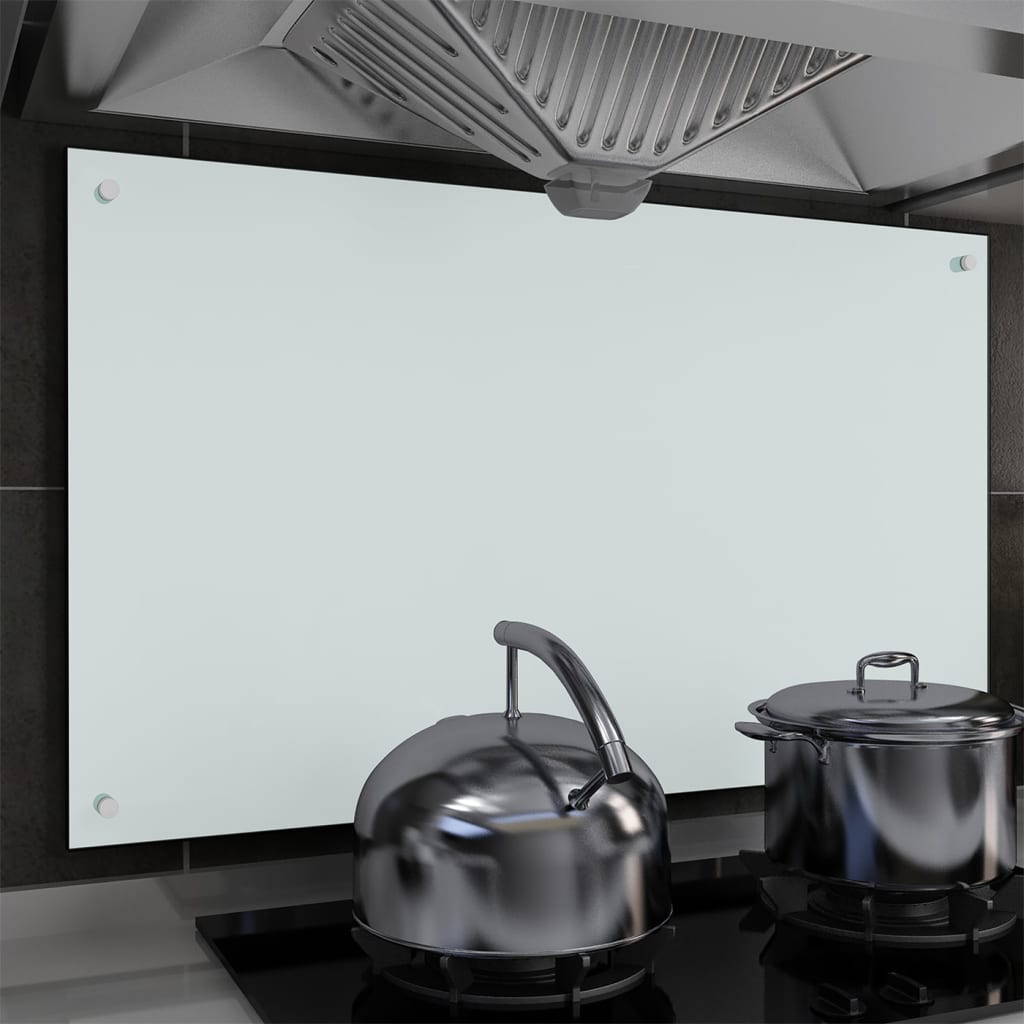 vidaXL Keittiön roiskesuoja valkoinen 100x60 cm karkaistu lasi