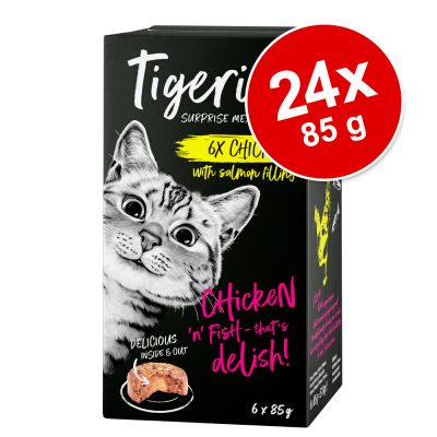 Säästöpakkaus Tigeria 24 x 85 g - kanaa lohiytimellä