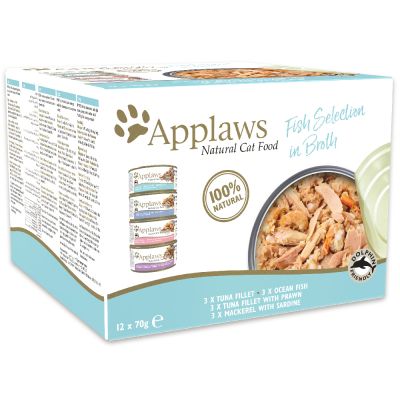 Applaws Adult -purkkilajitelmat 12 x 70 g - Chicken Selection in Broth