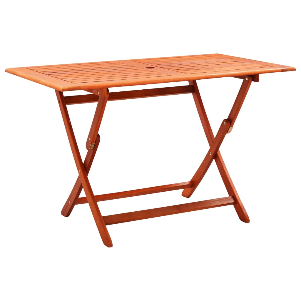 vidaXL Kokoontaitettava puutarhapöytä 120x70x75 cm täysi eukalyptuspuu