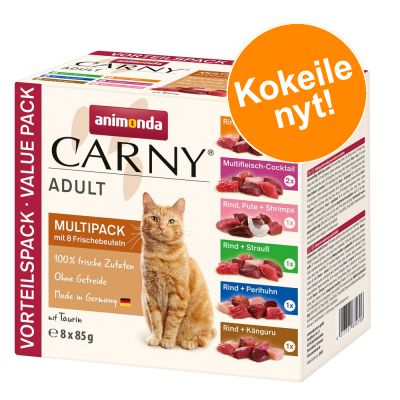 Animonda Carny Pouch Multipack 8 x 85 g - siipikarjalajitelma 8 x 85 g (3 makua)