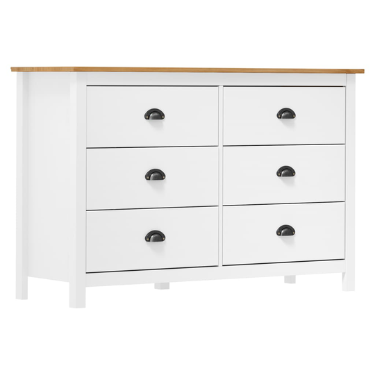 vidaXL Lipasto Hill Range valkoinen 125x40x80 cm täysi mänty