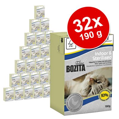 Bozita Feline -säästöpakkaus 32 x 190 g - Indoor & Sterilised