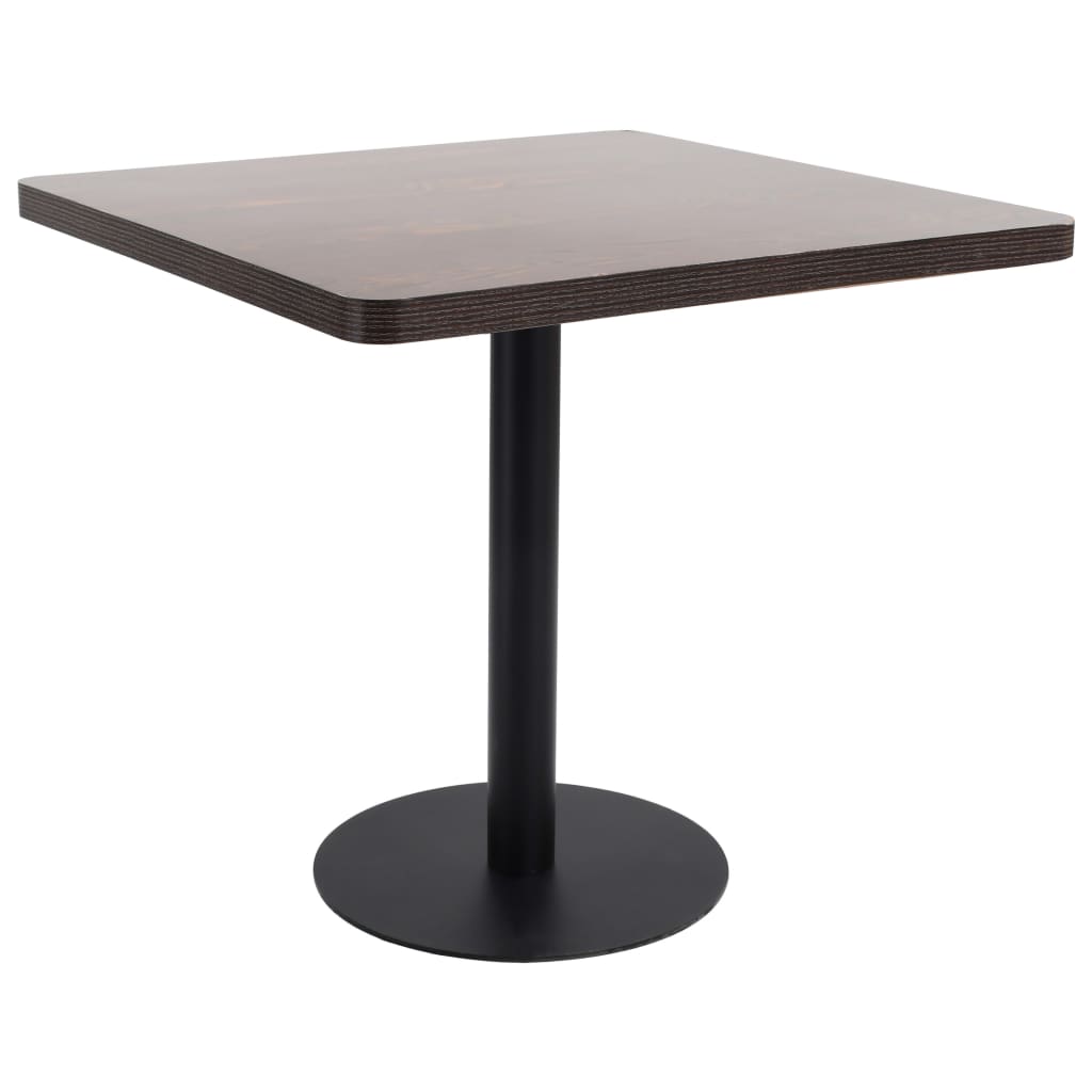 vidaXL Bistropöytä tummanruskea 80x80 cm MDF