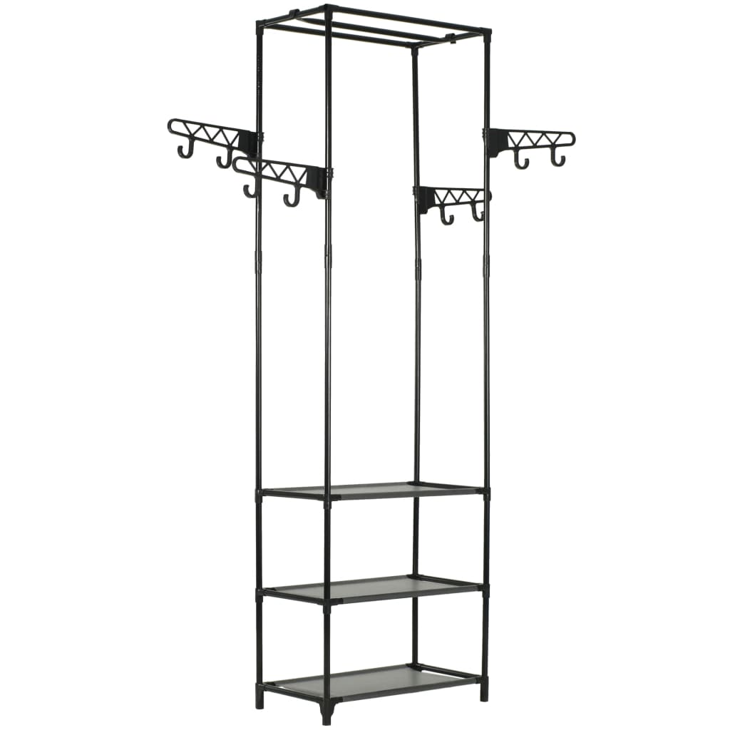 vidaXL Vaatenaulakko teräs ja kuitukangas 55x28,5x175 cm musta