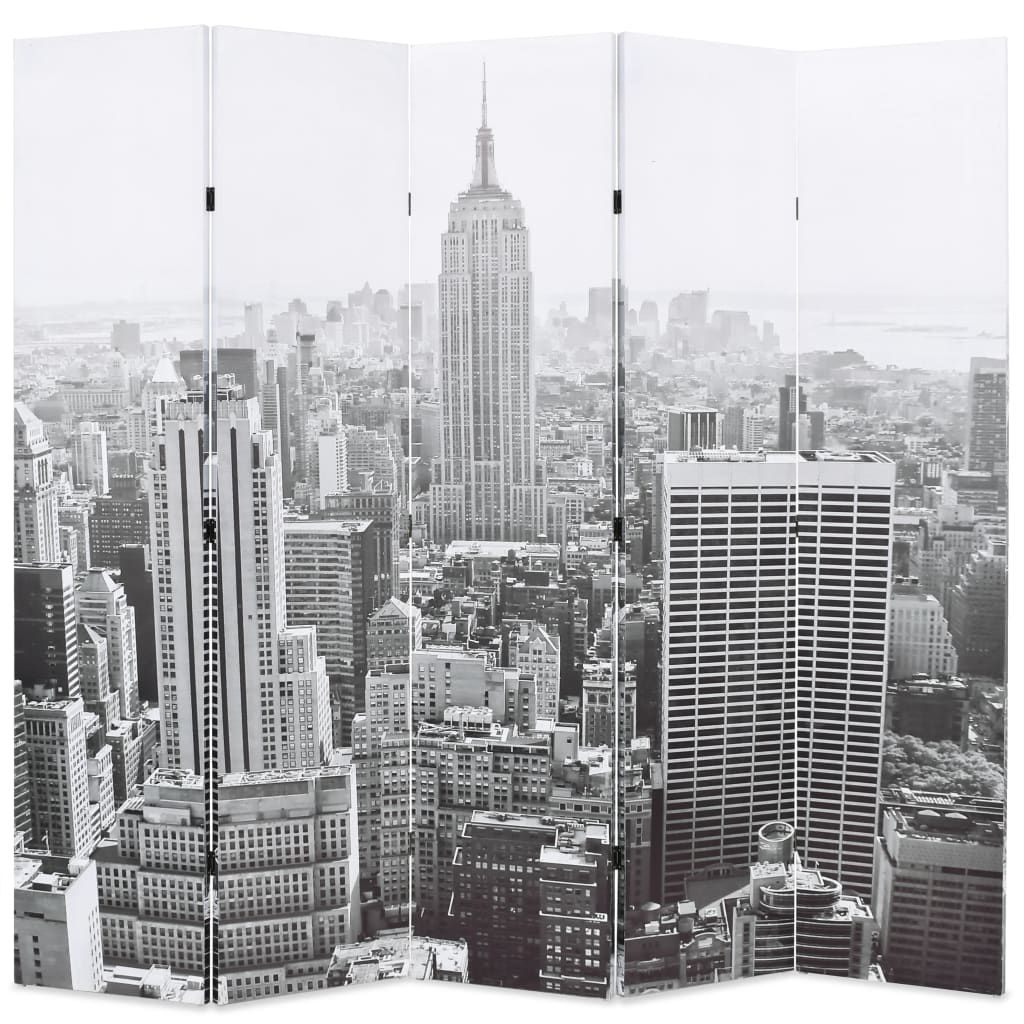 vidaXL Taitettava tilanjakaja 200x170 cm New Yorkin päivämaisema