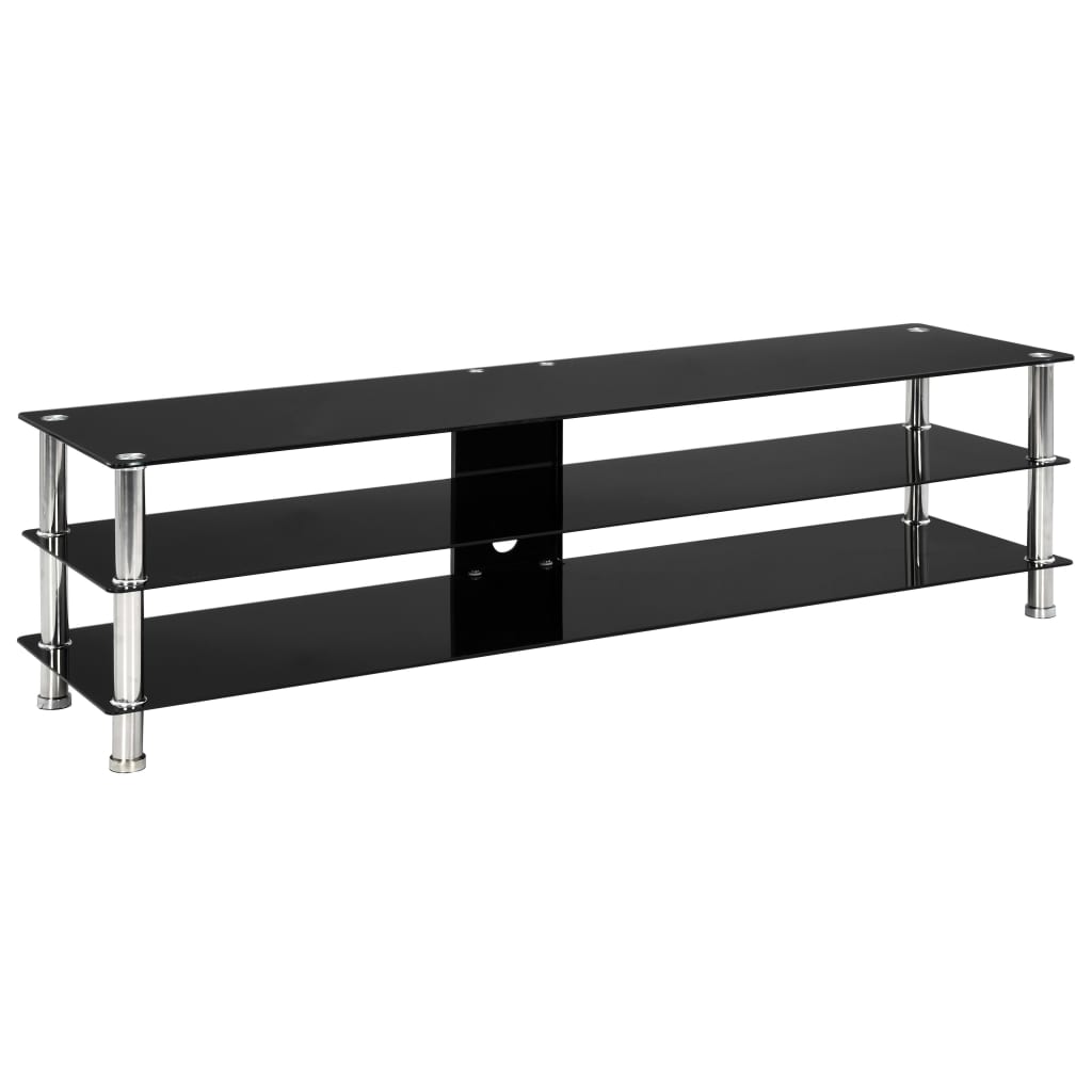 vidaXL TV-taso musta 150x40x40 cm karkaistu lasi