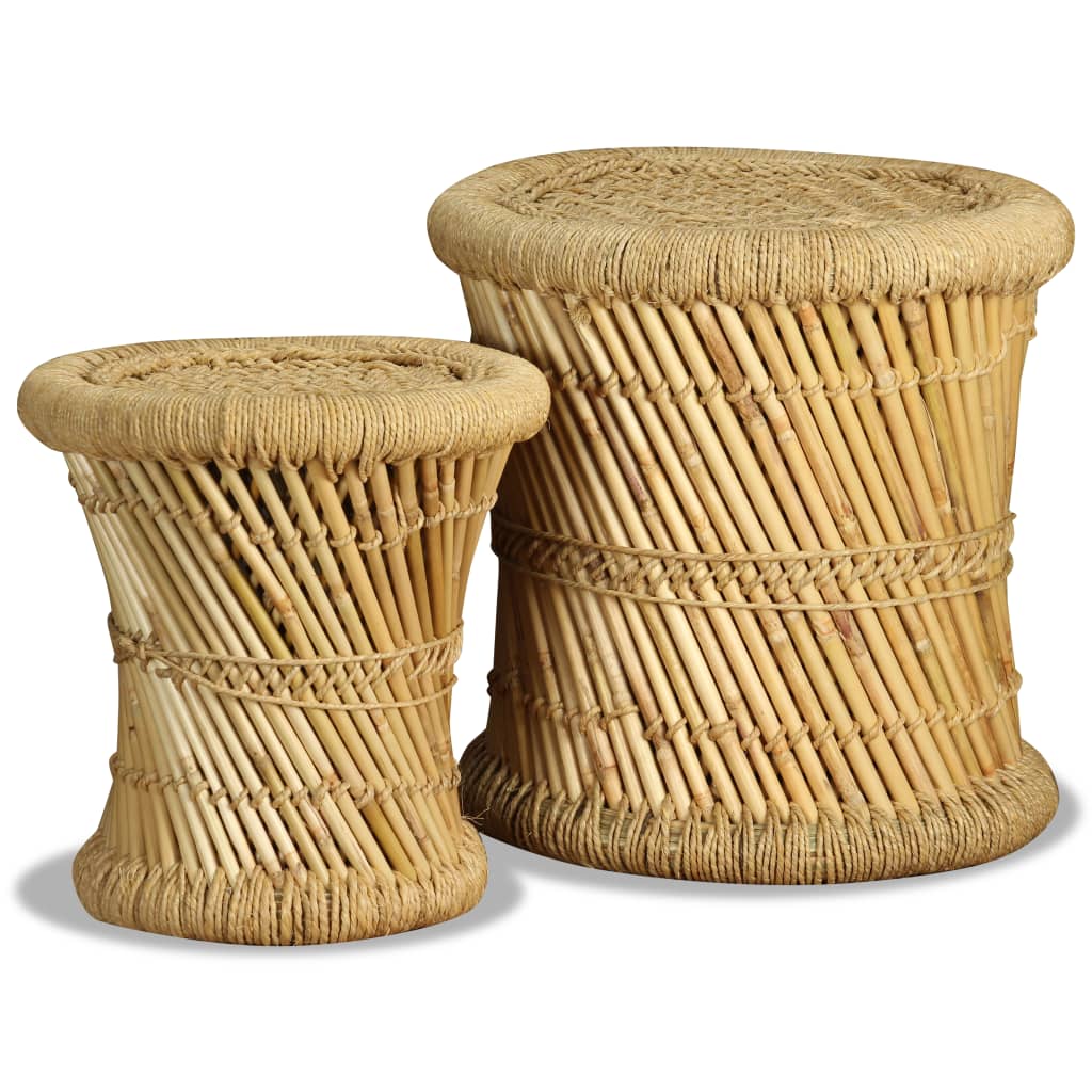 vidaXL Jakkarat 2 kpl bambu ja juutti