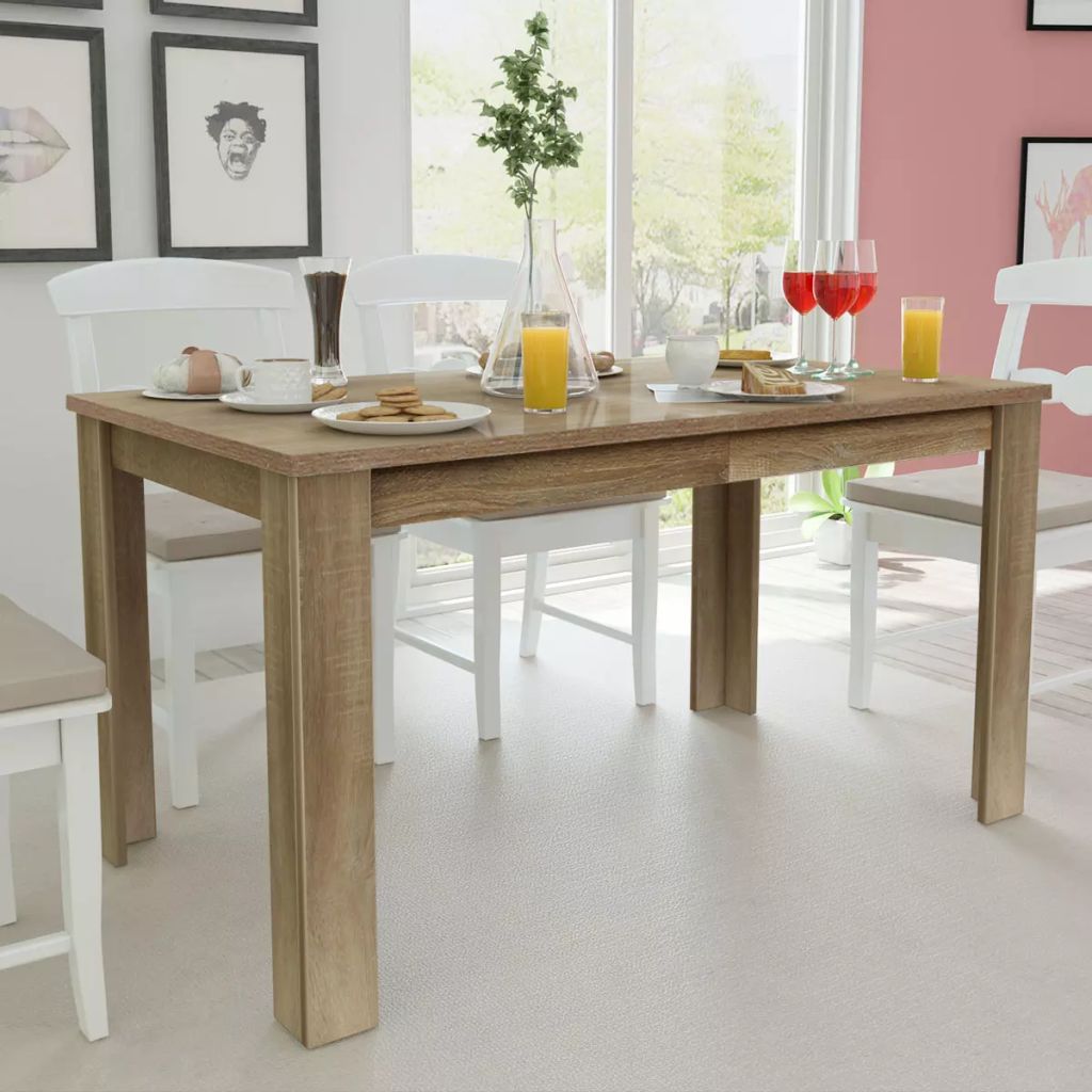 vidaXL Ruokapöytä 140x80x75 cm Tammi