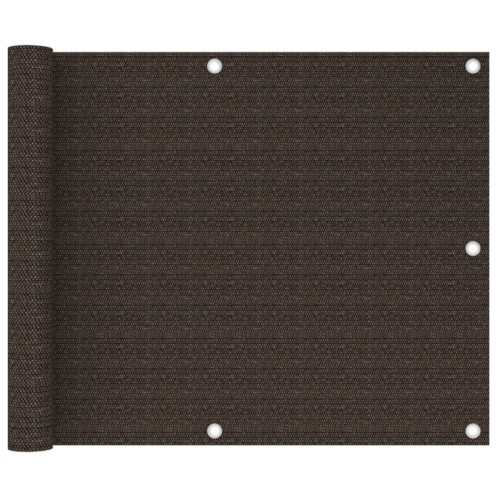 vidaXL Parvekkeen suoja ruskea 75x500 cm HDPE