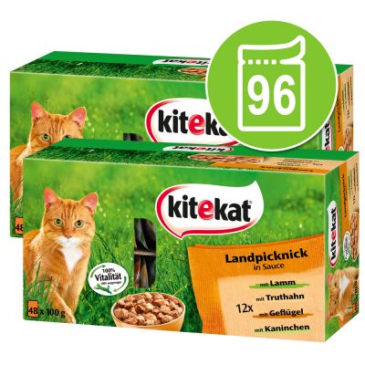 Kitekat Pouches -säästöpakkaus 96 x 100 g - Seikkailijan sekoitus