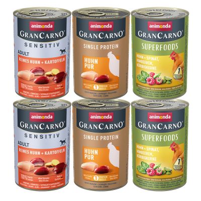 Animonda GranCarno Adult Single Protein -lajitelma 6 x 400 g - kanalajitelma