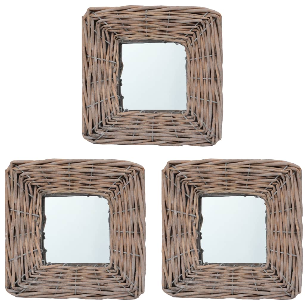 vidaXL Peilit 3 kpl 15x15 cm paju