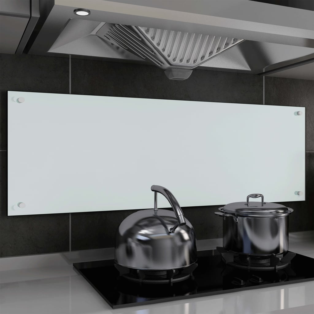 vidaXL Keittiön roiskesuoja valkoinen 120x40 cm karkaistu lasi