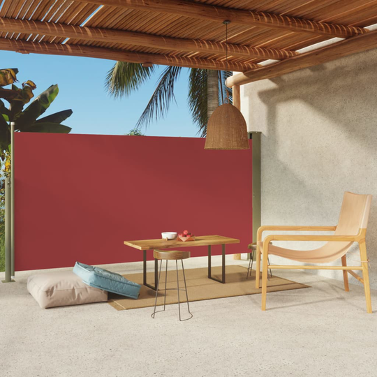 vidaXL Sisäänvedettävä terassin sivumarkiisi 160x300 cm punainen