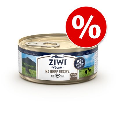 6 x 85 g ZiwiPeak Free Range -kissanruoka: 5 + 1 kaupan päälle! - nauta
